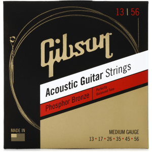 Gibson Accessories SAG-PB13 Phosphor Bronze Acoustic Guitar Strings - .013-.056 Medium