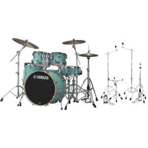 Yamaha Stage Custom Birch Shell Pack with Hardware Pack - Matte Surf Green