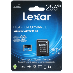 Lexar High-performance MicroSDXC Card - 256GB, Class 10, UHS-I