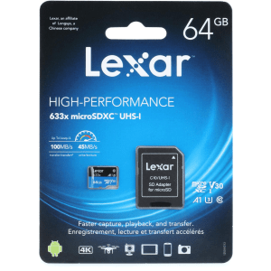 Lexar High-performance MicroSDXC Card - 64GB, Class 10, UHS-I