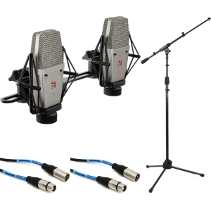 sE Electronics SE-T1-U Large-diaphragm Condenser Microphone Pair with Stand and Cables
