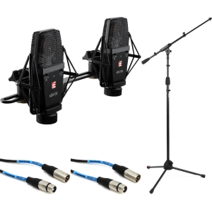 sE Electronics sE4100 Large-diaphragm Condenser Microphones with Stand and Cables - Matched Pair