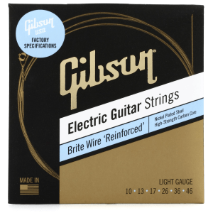 Gibson Accessories SEG-BWR10 Brite Wire 'Reinforced' Electric Guitar Strings - .010-.046 Light
