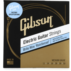 Gibson Accessories SEG-BWR11 Brite Wire 'Reinforced' Electric Guitar Strings - .011-.050 Medium