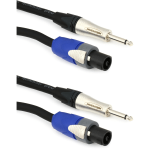 Hosa SKT-215Q Edge Speaker Cable - Neutrik speakON to 1/4 inch TS - 15 foot (2-Pack)