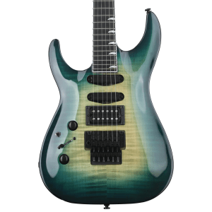 Kramer SM-1 Figured Left-handed Electric Guitar - Caribbean Blue Perimeter