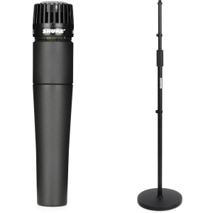 Shure SM57 Cardioid Dynamic Instrument Microphone with 10" Round Base Stand