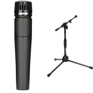 Shure SM57 Cardioid Dynamic Instrument Microphone with Low-profile Tripod Stand