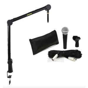 Shure SM58 Cardioid Dynamic Vocal Microphone and Desktop Boom Stand