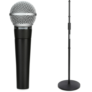 Shure SM58 Cardioid Dynamic Vocal Microphone with 12" Round Base Stand