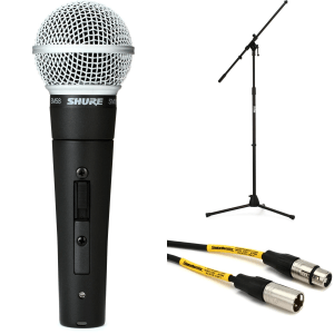 Shure SM58S Handheld Microphone Bundle with Stand and Cable