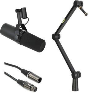 Shure SM7B Dynamic Microphone Bundle with Boom Arm and Cable