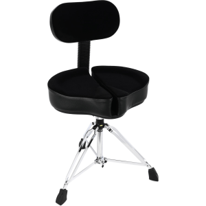Ahead Spinal-G 3-leg Drum Throne with Saddle Seat and Backrest - Black