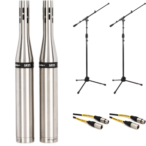 Earthworks SR25mp Small-diaphragm Condenser Instrument Microphone (Matched Pair) with Stands and Cables