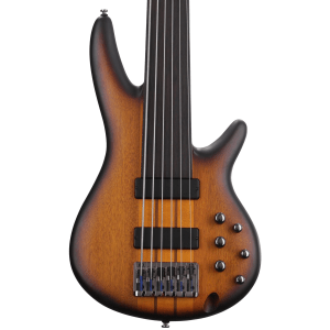 Ibanez SRF706 Fretless Bass Guitar - Brown Burst Flat