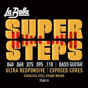 La Bella SS40-B Super Steps Electric Bass Guitar Strings - .030-.118 5-string Extra Light