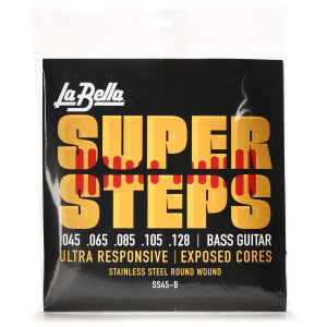 La Bella SS45-B Super Steps Electric Bass Guitar Strings - .045-.128 Standard 5-string