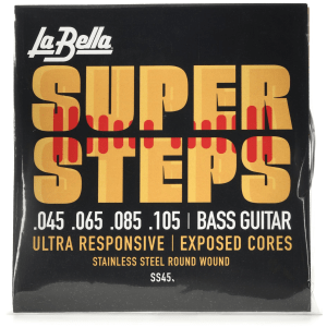 La Bella SS45 Super Steps Bass Guitar Strings - .045-.105 Standard 4-string