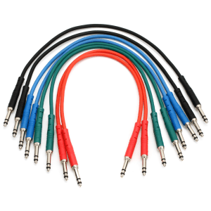 StageMASTER STT-1-8PK TT Patch Cable 8-pack - 1 foot (Assorted Colors)