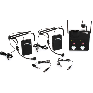 Samson Concert 288m Presentation Dual-Channel Wireless System with LM7 Laveliers and HS5 Headsets - D Band