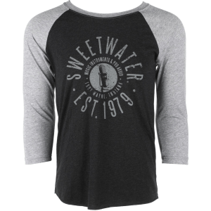 Sweetwater Graphic 3/4-sleeve Baseball T-shirt - Heather Gray / Vintage Black - XXX-Large