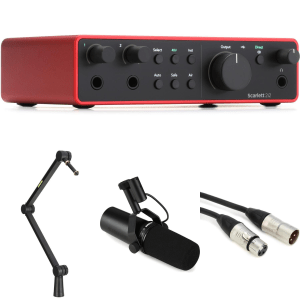 Focusrite Scarlett 2i2 4th Gen USB Audio Interface and Shure SM7dB Microphone Podcasting Kit