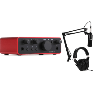 Focusrite Scarlett Solo 4th Gen USB Audio Interface and Audio-Technica AT2020PK Streaming/Podcasting Kit