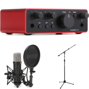 Rode Scarlett Solo 4th Gen USB Audio Interface and Rode NT1 Microphone Bundle - Black