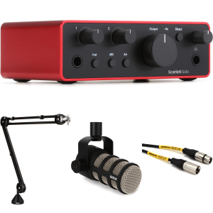 Focusrite Scarlett Solo 4th Gen USB Audio Interface and Rode PodMic Podcast Bundle