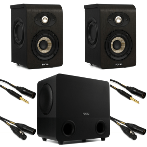 Focal Shape 40 4 inch Powered Studio Monitor (Pair) with 8 inch Studio Subwoofer and Cables
