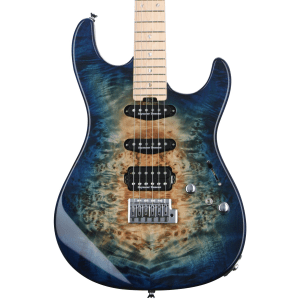 ESP Original Snapper CTM Electric Guitar - Nebula Blue Burst with Maple Fingerboard