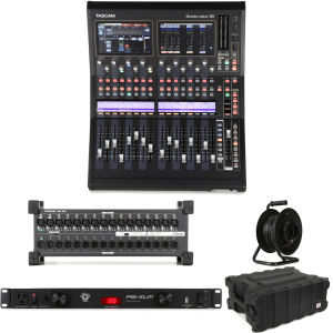 TASCAM Sonicview 16XP 32-track Digital Live Sound Mixer and Integrated Recorder Stage Box Bundle
