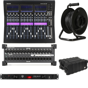 TASCAM Sonicview 24XP 32-track Digital Live Sound Mixer and Integrated Recorder Stage Box Bundle