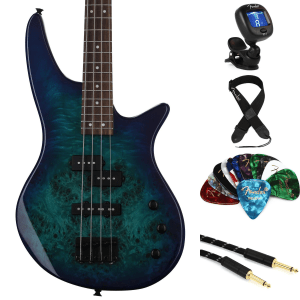 Jackson JS Series Spectra JS2P IV Electric Bass Essentials Bundle - Blue Burst