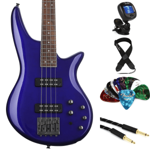 Jackson JS Series Spectra JS3 IV Electric Bass Essentials Bundle - Indigo Blue