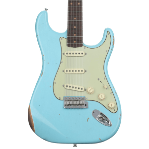 Fender Custom Shop Late-1962 Stratocaster Relic Electric Guitar with Closet Classic Hardware - Faded Aged Daphne Blue