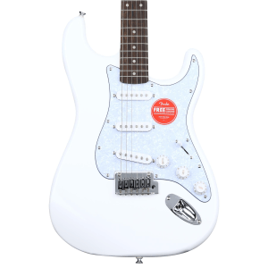 Squier Affinity Series Stratocaster - Arctic White with White Pearloid Pickguard, Sweetwater Exclusive in the USA