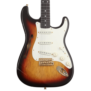 Fender Custom Shop Artisan Korina Stratocaster Semi-hollowbody Electric Guitar - Chocolate 3-color Sunburst