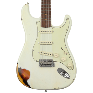 Fender Custom Shop Custom '60s Heavy Relic Stratocaster - Olympic White Over Sunburst