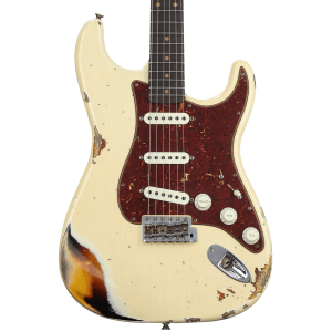 Fender Custom Shop Limited Edition '61 Stratocaster Heavy Relic - Aged Vintage White Over 3-color Sunburst