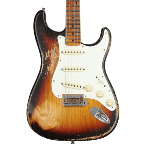 Fender Custom Shop Limited-edition Red Hot Strat Super Heavy Relic - Faded Aged Chocolate 3-Color Sunburst