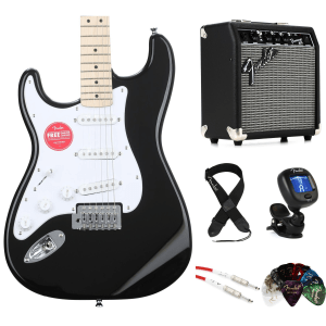 Squier Sonic Stratocaster Left-handed Electric Guitar and Fender Amp Bundle - Black