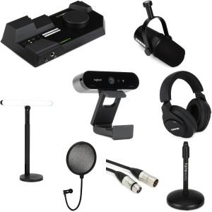 Shure MV7X Broadcast Mic and Lewitt Connect 6 Audio Interface Streaming Bundle