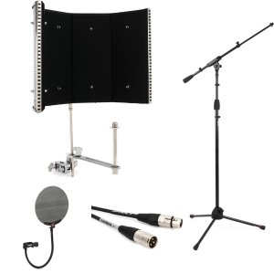 sE Electronics Reflexion (Chrome) Studio Vocal Kit with Microphone Stand, Cable, and Pop Filter