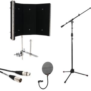 sE Electronics Reflexion (Black) Studio Vocal Kit with Microphone Stand, Cable, and Pop Filter