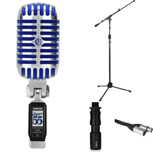 Shure Super 55 Microphone Bundle with Stand and Cable