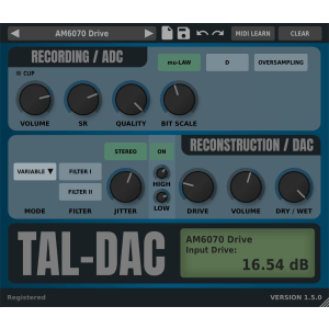 TAL Software TAL-DAC Bitcrusher Plug-in