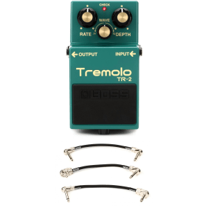Boss TR-2 Tremolo Pedal with Patch Cables