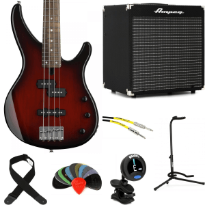 Yamaha TRBX174 Bass Guitar and Ampeg Rocket Amp Essentials Bundle - Violin Sunburst
