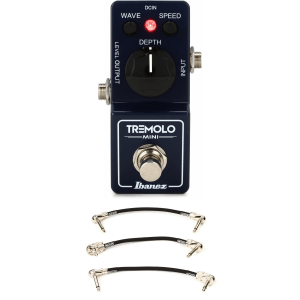 Ibanez Tremolo Mini Pedal with Patch Cables